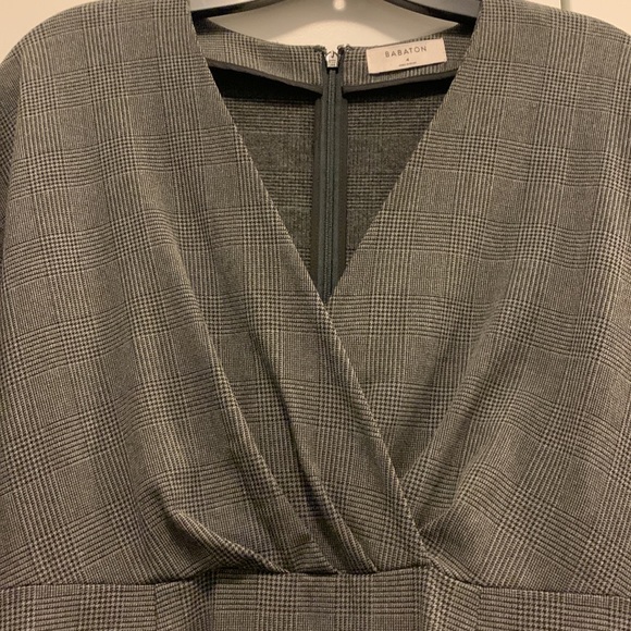 BABATON GRAY PLAID MIDI DRESS - Picture 3 of 9